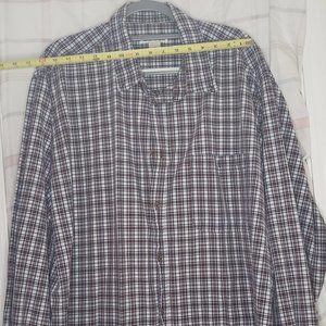Men's Cherokee button-up shirt Size XXL, burgundy navy and white plaid